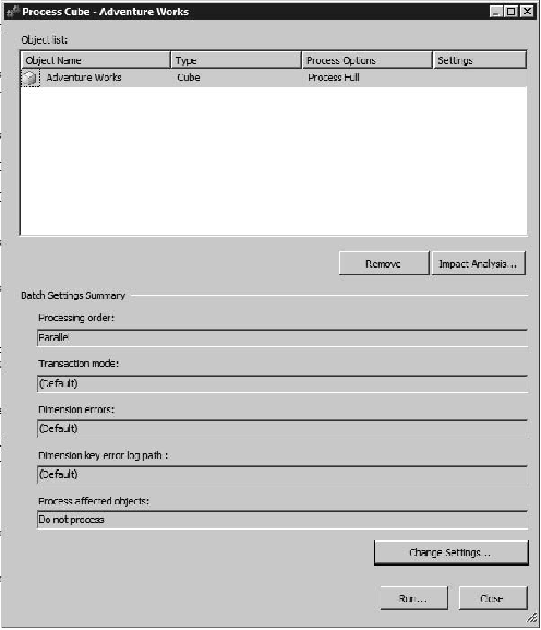 The Processing dialog