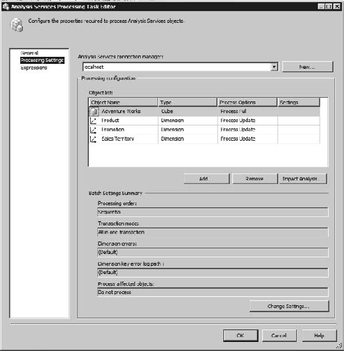 Processing settings in SSIS