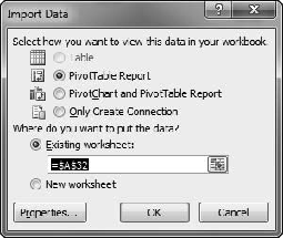 The import data wizard