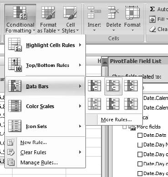 Applying color bar conditional formatting