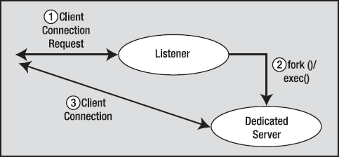 The listener process and dedicated server connections