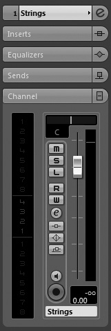 The Channel section in the Inspector area of the Project window.