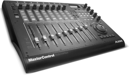 The Alesis MasterControl mixer/control surface, with slider control of eight input channels. (Photo courtesy of Alesis.)