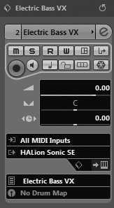 The HALion Sonic SE VSTi loaded into an instrument track.