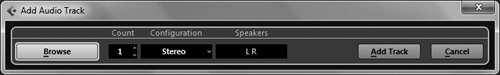 The Add Audio Track dialog box.