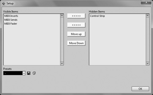 Customizing the Channel Settings panel.