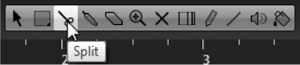 Use the Split tool to split an event.