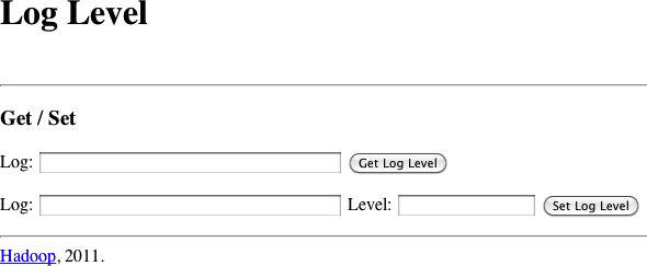 The Log Level page