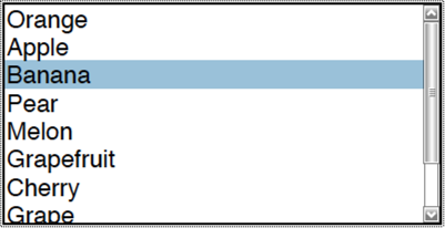 a scrolling list field