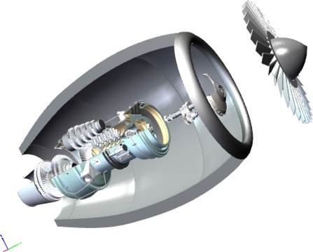 A turbine shown in 3D