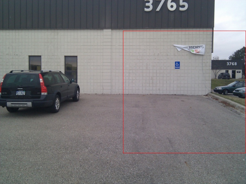 Box showing where the car is in the other picture