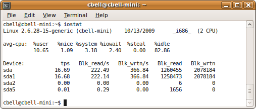 The iostat command