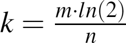 Optimal-k of a Bloom filter