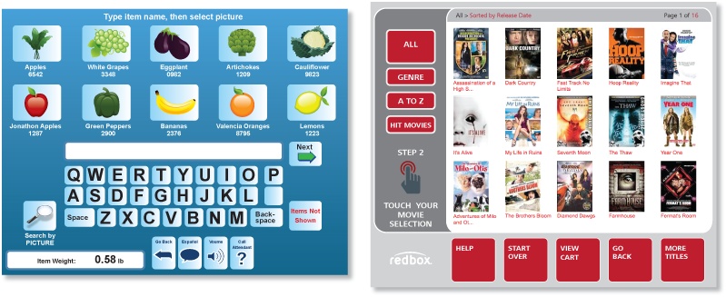 Kroger and Redbox kiosk interfaces