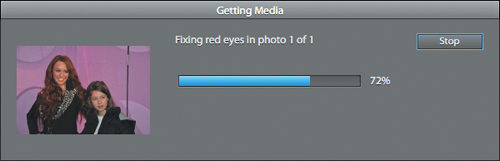 Automatically fixing red eyes during import