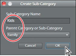 Creating new categories and sub-categories