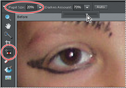 Using the Red Eye Removal tool