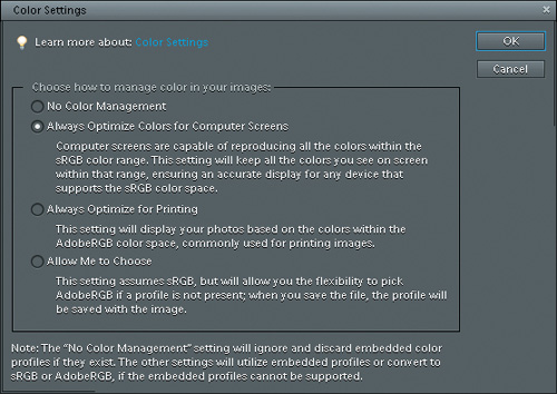 Setting up color management