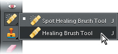 Using the Healing Brush tool