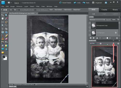 Preparing a working copy of the image file