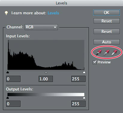 Adjusting levels