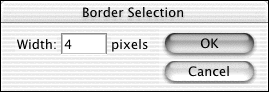 To select a narrow border around a selection: