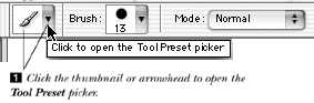 To make a brush into a tool preset:
