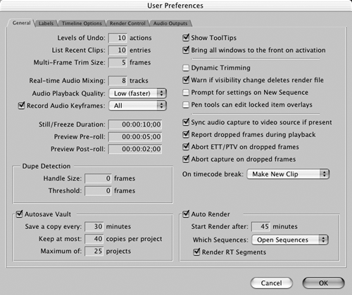 User PreferencesSettings and PreferencesSettings and PreferencesUser PreferencestabsUser PreferencesUser Preferences windowcustomizing