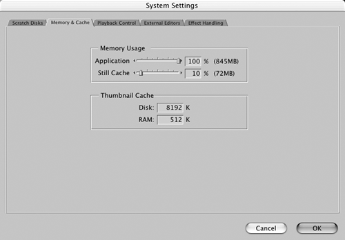 System SettingsScratch Disks tab, System SettingsSettings and PreferencesSettings and PreferencesSystem Settingssystem settingstabsSystem Settings