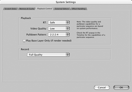 System SettingsScratch Disks tab, System SettingsSettings and PreferencesSettings and PreferencesSystem Settingssystem settingstabsSystem Settings