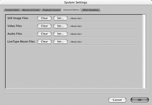 System SettingsScratch Disks tab, System SettingsSettings and PreferencesSettings and PreferencesSystem Settingssystem settingstabsSystem Settings