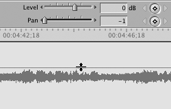 Adjusting Audio in the Vieweraudioaudiolevel adjustmentsAudio Metervolume managementdBs (decibels)audio volume in ViewerLevel sliderpanning sounddefinedstereo audioadjusting volume in ViewerViewervolume adjustmentswaveforms, audioadjusting volume in Viewer