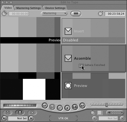 Edit to TapeEdit to tapefinishing stageEdit to Tape outputoutputting sequencesEdit to Tape output