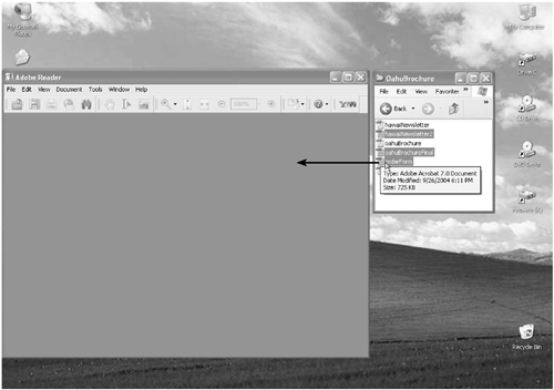 Drag files from a folder to the Reader window.