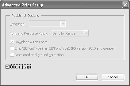 Check Print as image in the Advanced Print Setup dialog.