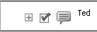 A checkmark is added to the box beside the Comment icon.