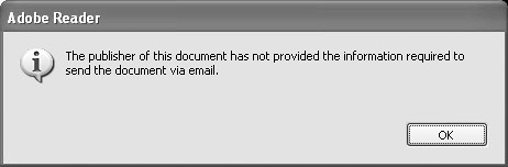 If a file does not have permissions assigned for exchanging files, click OK in the Adobe Reader dialog to return to the My Digital Editions window.