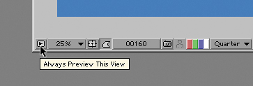 There's an easier way to preview one comp while continuing to adjust another related one, or several others. Activate the Always Preview This View toggle in the lower left corner of the Composition window. Now, whenever you set RAM Preview, that's the view that will load and play.