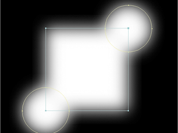 In Add mode, the luminance values of the overlapping masks are combined, increasing the masked area.