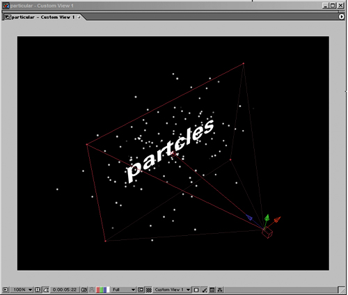 It seems incredible, but the particles generated by Particular, a Trapcode plug-in, are true 3D, as is evident in perspective view. Paradoxically, this 3D effect occurs when Particular is applied to a 2D layer. It calculates the 3D positions internally using the After Effects camera as a reference, an elegant workaround for the fact that 3D layers in After Effects are always flat planes.