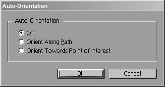 Many 3D camera tragedies could have been avoided if more After Effects users knew about this dialog box, (accessible via Ctrl+Alt+O or Cmd+Option+O). By turning off auto-orientation, you are free to move the camera anywhere without changing its direction. People who don't know about this end up trying to animate the camera's Position and Point of Interest values together—a nightmare.