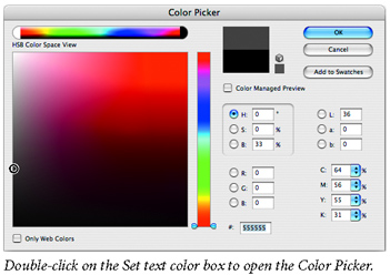Assigning font sets and color
