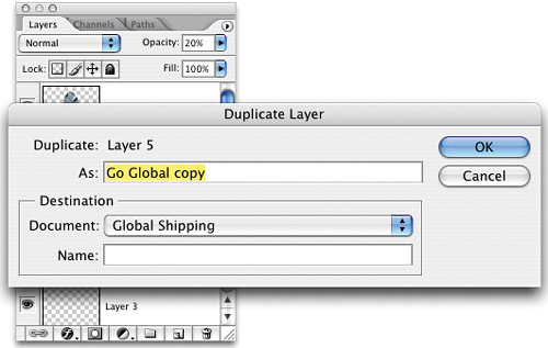 COPY A LAYER IN THE SAME LOCATION IN ANOTHER DOCUMENT