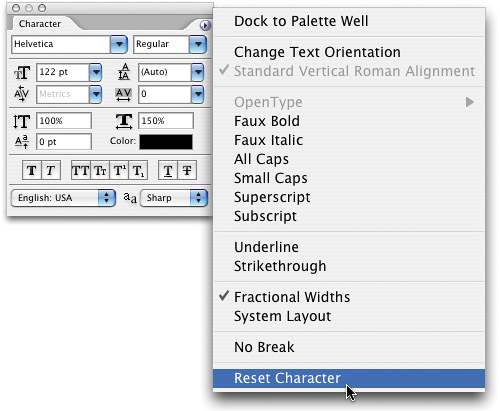 RESETTING YOUR TYPE