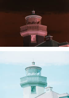 Original color negative (top), and after inverting (bottom).