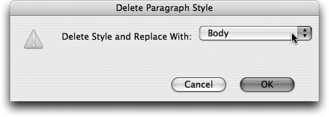 You must remap a used style before it can be deleted.