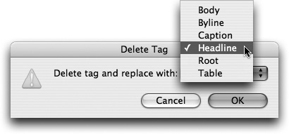 When you Delete Tag buttontagsdeletingdelete a tag you must replace it with another tag.