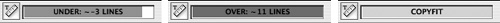 The Copyfit Info toolbarCopyfit Progress Info bar gives you real-time feedback on your copyfit status.