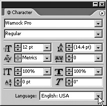 The Language settingLanguage setting in the Character paletteCharacter palette is the easiest place to access a particular dictionariesInCopy CS2dictionariesMedical dictionarydictionary.