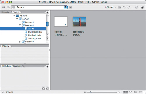 animationimporting footage using Bridgefilesimporting using BridgeImporting footage using BridgeBridge